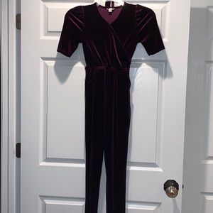 Habitual Girl Velvet Jumpsuit